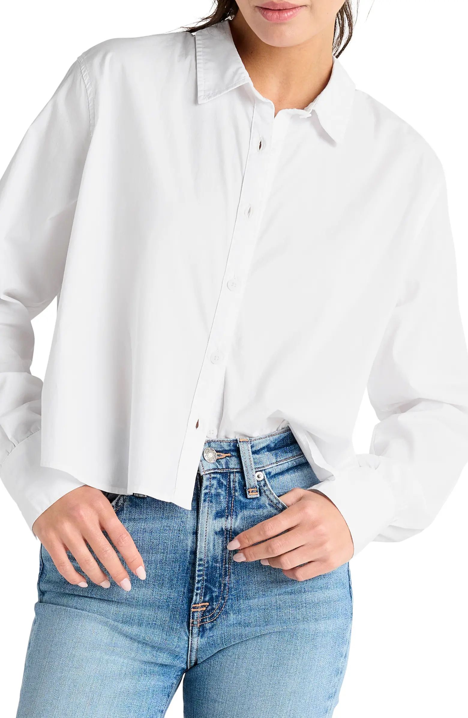 Cotton Stretch Poplin Button-Up Shirt | Nordstrom