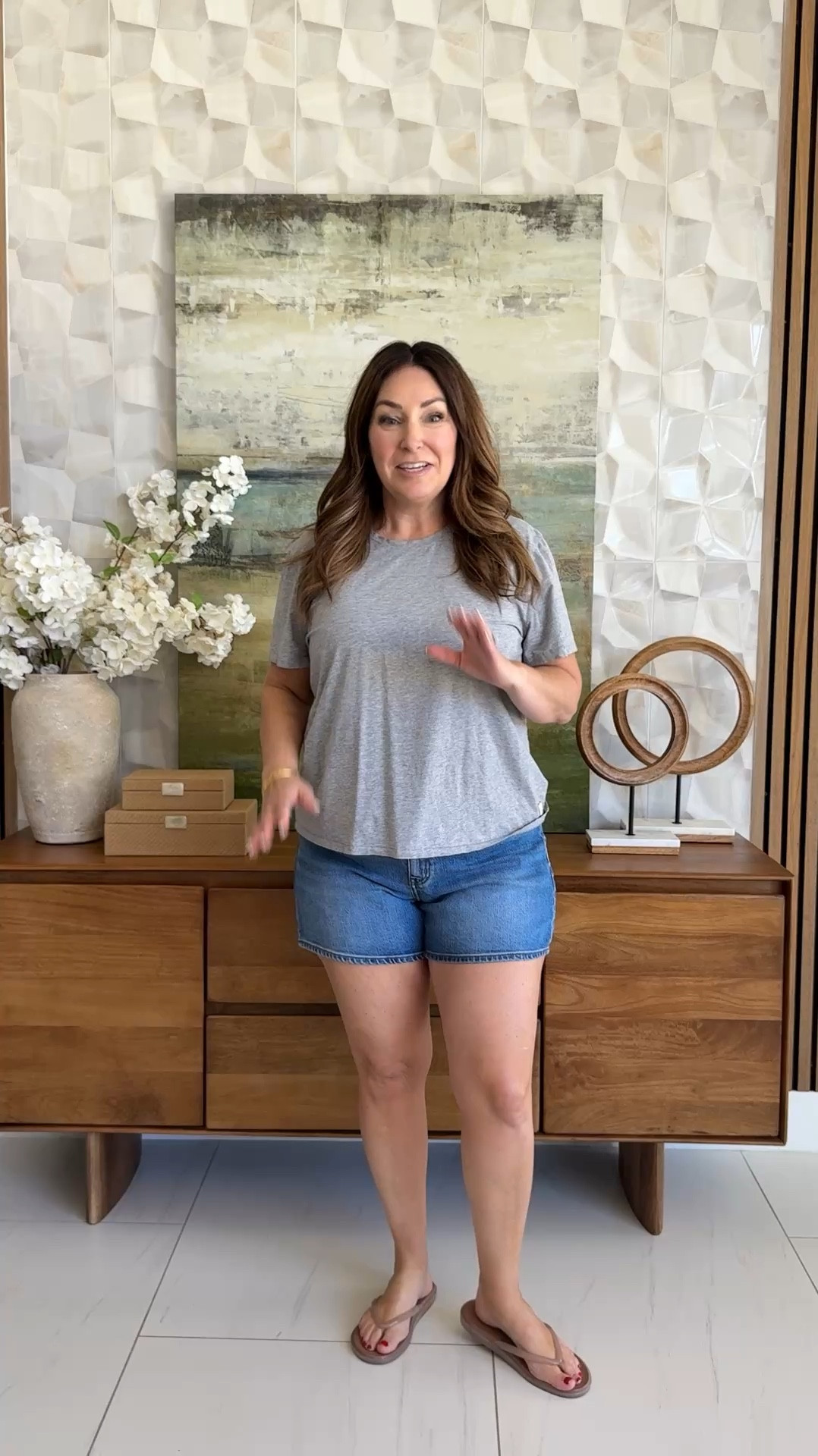 This Quince Bella Stretch Shorts is a Mid Wash Short with a true denim feel with a 10.5" rise and 5" inseam | Wearing 31, size up if in between Need 32

#LTKSeasonal #LTKOver40 #LTKMidsize