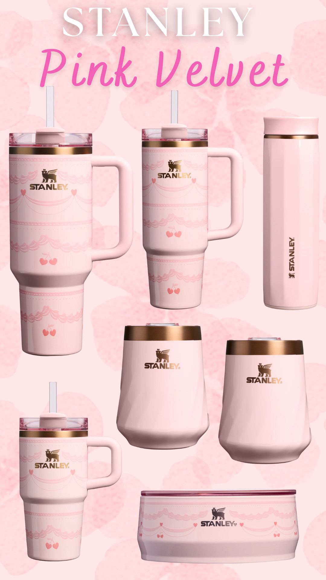🩷 The Stanley Pink Velvet Collection 🩷 

Soft, feminine, and very main character energy. 🍒 
The Stanley Pink Velvet Collection is giving Valentine’s Day perfection with blush pink Stanley cups, tumblers, and bottles finished with elegant gold details. These are the kind of everyday essentials that make your morning routine feel cute, cozy, and put together—whether you’re hydrating at home, at your desk, or on the go. 

Perfect as a Valentine’s gift, a Galentine’s treat, or a little self-care upgrade you’ll use all year long. If you love pink Stanley cups, aesthetic drinkware, or timeless neutral accessories that never go out of style, this collection is a must. 

Everything is linked on my LTK so you can shop the full Pink Velvet lineup before it sells out 🩷🍒  

 

#LTKdayinmylife #LTKSeasonal #LTKHome