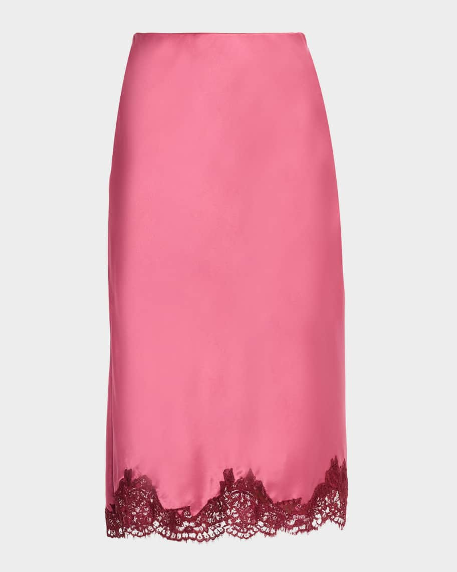 LoveShackFancy Malina Silk Midi Skirt | Neiman Marcus
