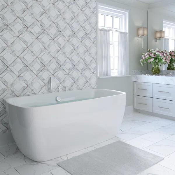 ARL-702 Bianca 68" x 34.5" Freestanding Whirlpool Bathtub | Wayfair North America