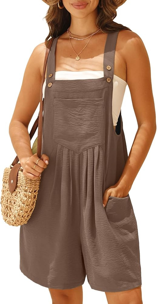 GRECERELLE Jumpsuits For Women Summer Short Overalls Casual Sleeveless Adjustable Loose Women's R... | Amazon (US)