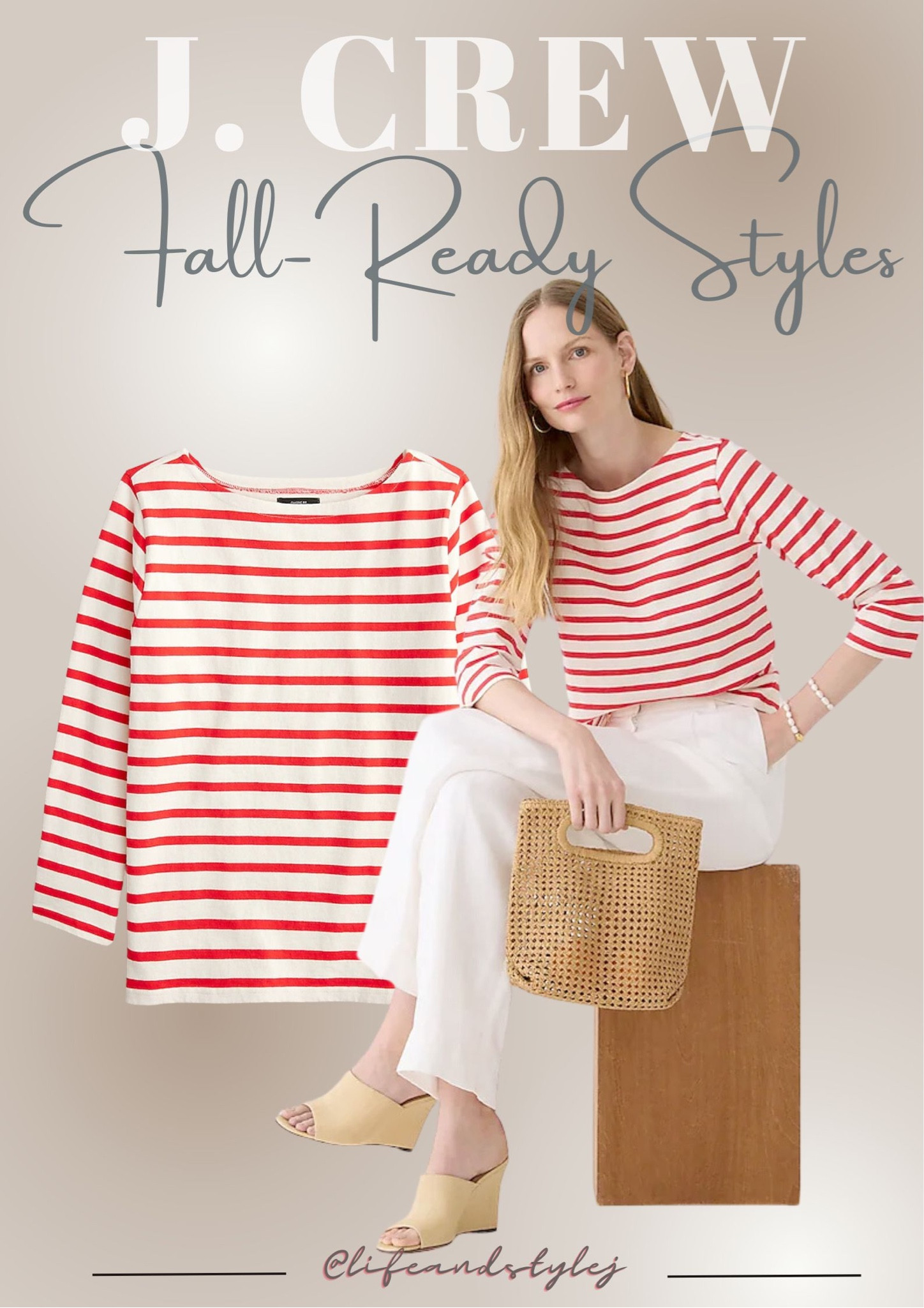 J crew striped boatneck tee sale