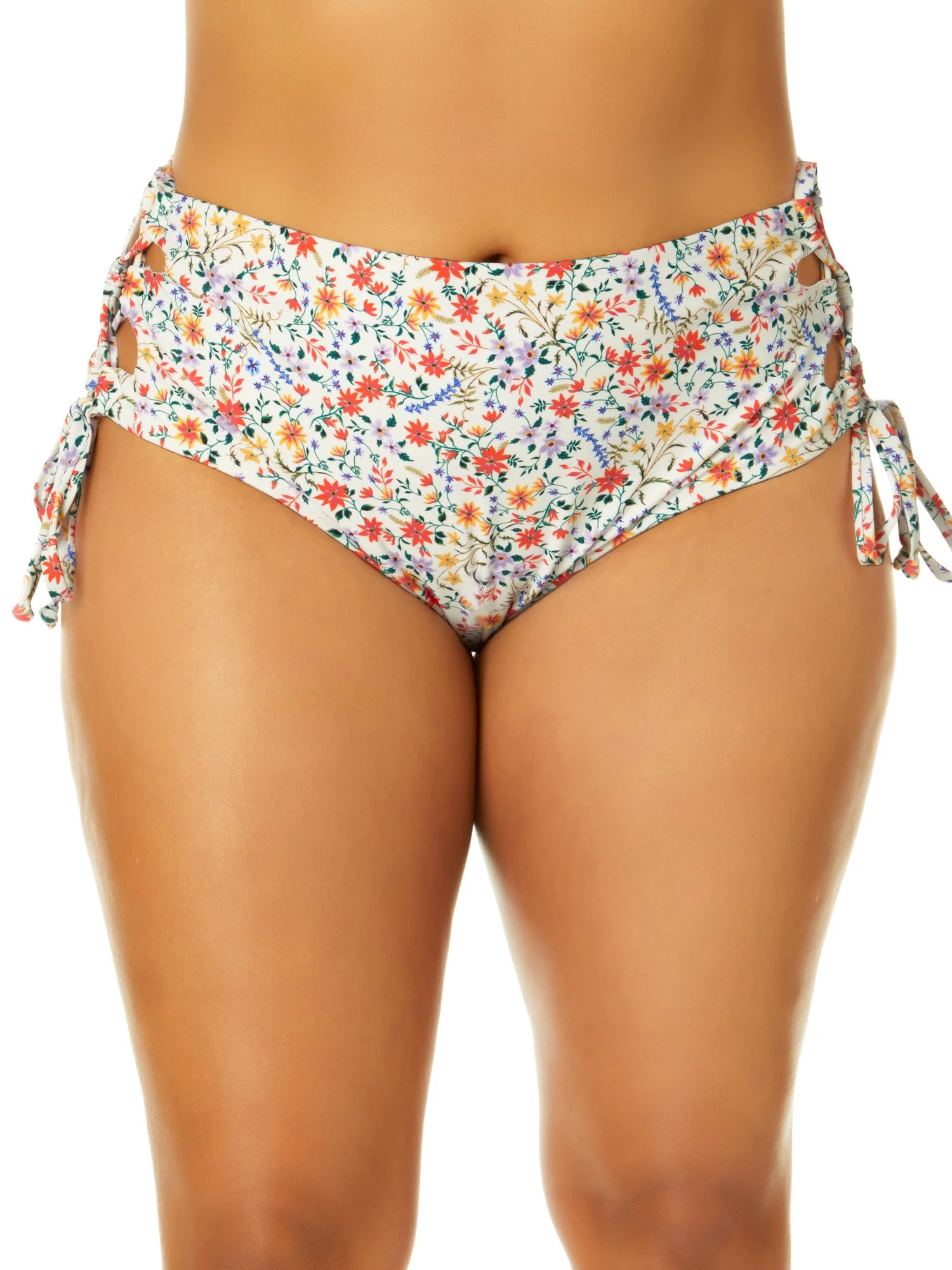 Time And Tru Women's Highwaist Side Cut Out Swim Bottom | Walmart (US)