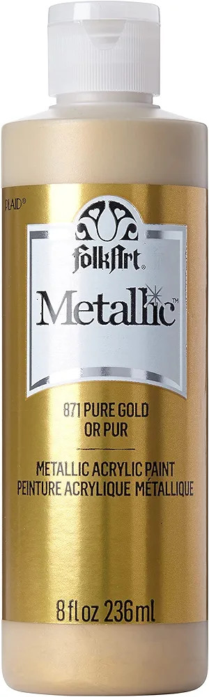 FolkArt Acrylic Paint in Assorted Colors (8 oz), , Pure Gold | Amazon (US)
