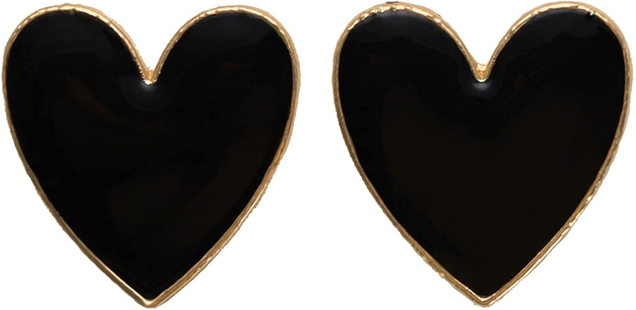 Heart Romance Enamel Big Statement Stud Earring Colorful Minimalism Geometric Jewelry Idea Gifts for | Amazon (US)