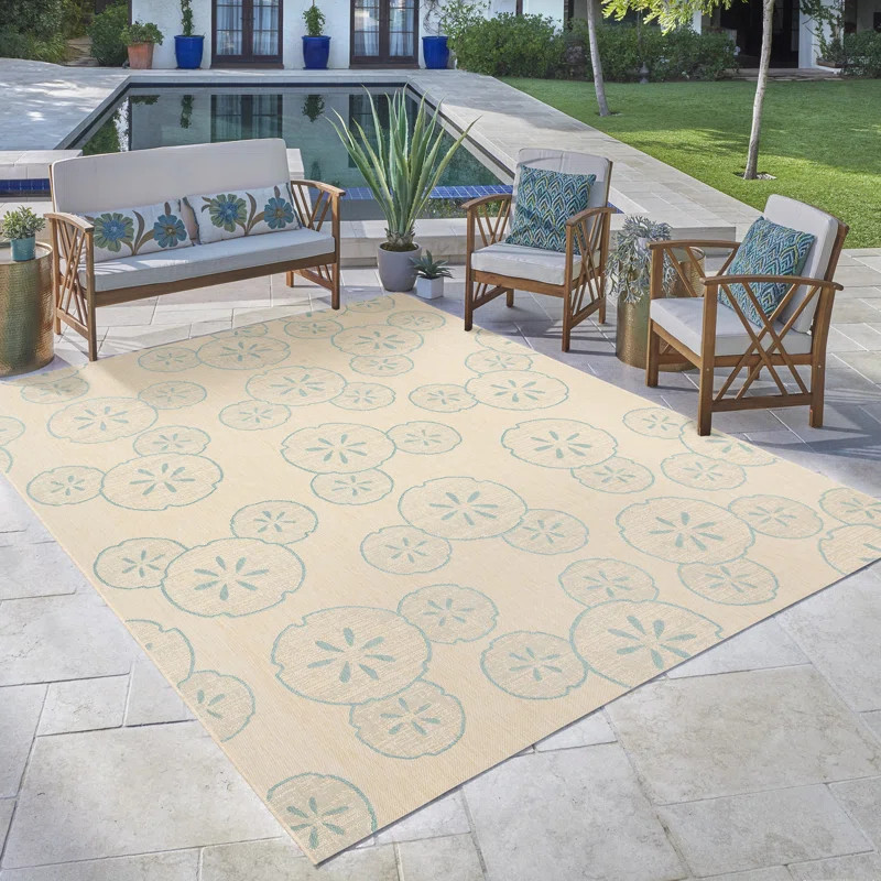 Disney Mickey Mouse Tropical Sand Dollar Havana Brown/ Sand Flatweave Indoor/ Outdoor Area Rug | Wayfair North America