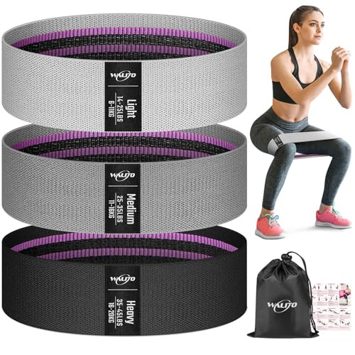 WALITO Resistance Bands for Working Out, Fabric Exercise Bands for Legs and Butt, Workout Bands for Women and Men, Booty Band for Yoga Starter Set, Pilates, Rehab, Fitness and Home Workout | Amazon (US)