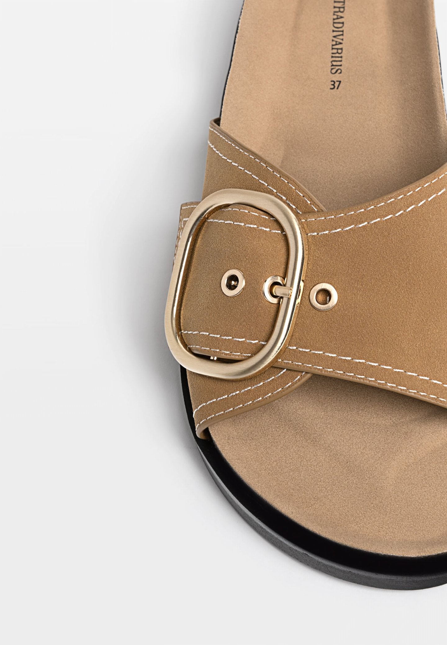 Flat slider sandals with buckle | Stradivarius (UK)