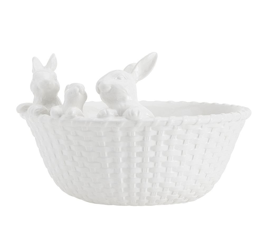 Bunny Basket Ironstone Serving Bowl | Pottery Barn (US)