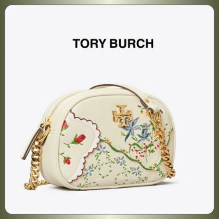 Tory Burch Kira Camera White Mixed Floral Ivory Afternoon Tea Shoulder Bag NEW | Walmart (US)