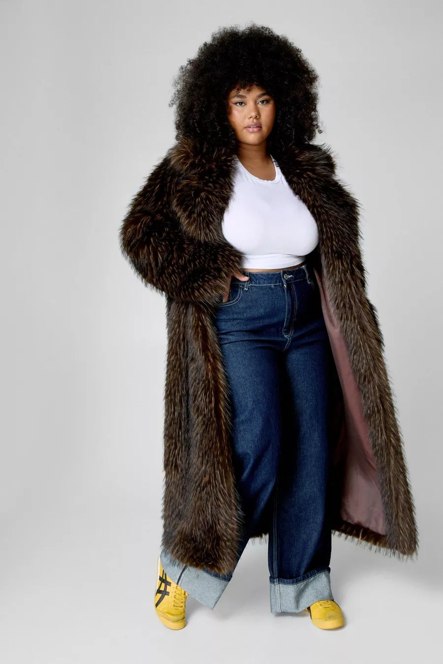 Plus Premium Plush Tipped Faux Fur Coat | Nasty Gal US