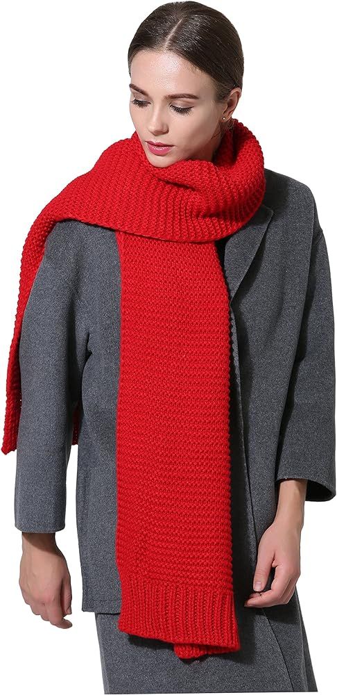 NEOSAN Women Men Winter Thick Cable Knit Wrap Chunky Warm Scarf | Amazon (US)