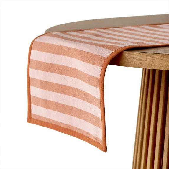 Beautiful Yarn Dyed Stripe Table Runner by Drew Barrymore, Coral Rose, 72"W x 14"L | Walmart (US)