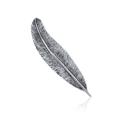 Bling Jewelry Writing Quill Feather Leaf Pin Brooch Oxidized Sterling Silver | Target