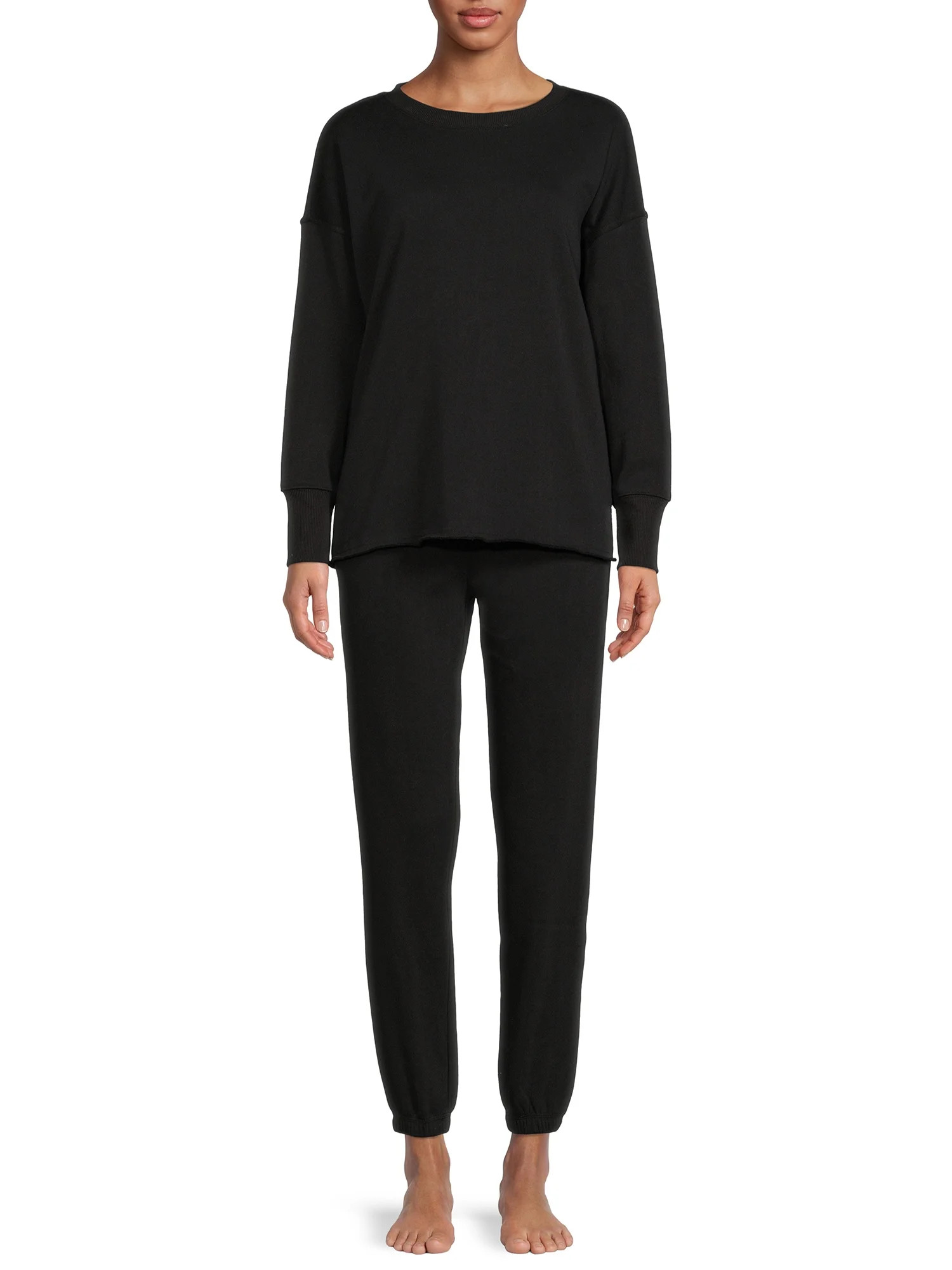 Secret Treasures Women's and Women's Plus Sleep Top and Cuffed Pants, 2-Piece | Walmart (US)