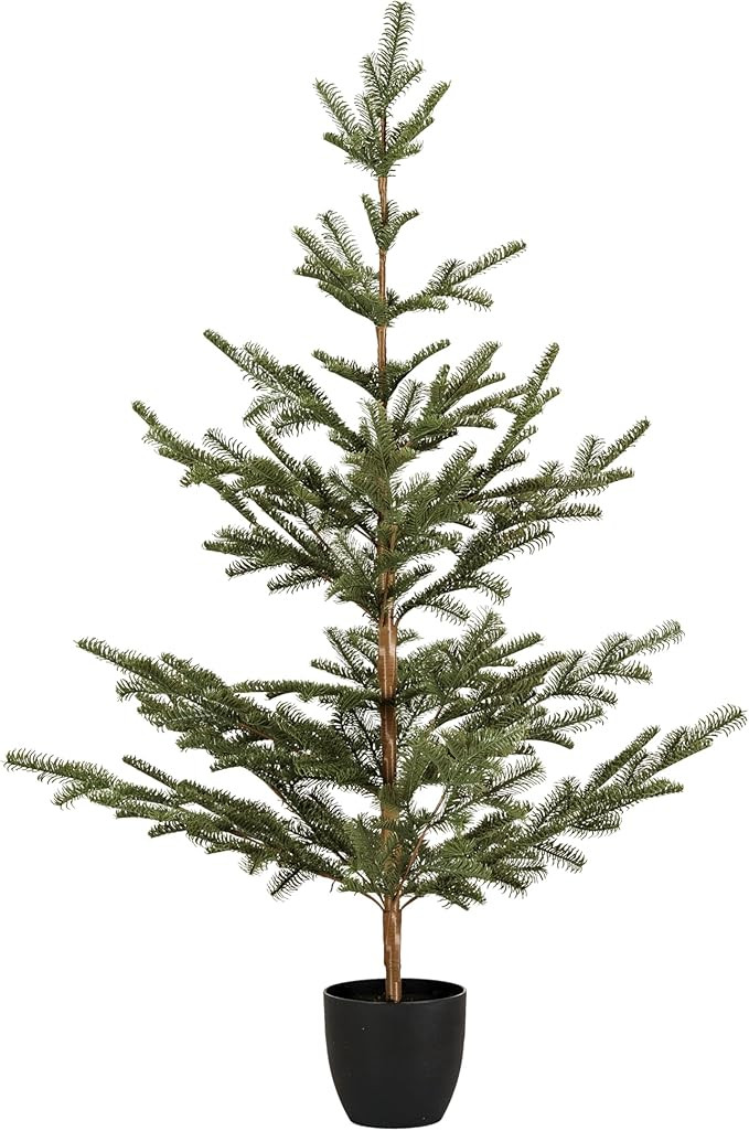 Creative Co-Op Organic Faux Spruce Tree Decor in Plastic Pot, Green | Amazon (US)