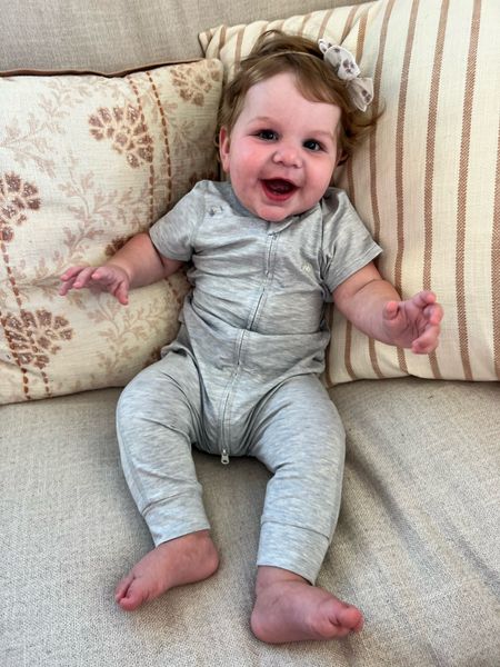 Isla is all about soft pj’s! I was excited about the short sleeve sleep romper. Also love the drop bottom- makes it so easy for diaper changes! Isla is wearing 12-18 months  

#LTKFind #LTKbaby #LTKunder50
