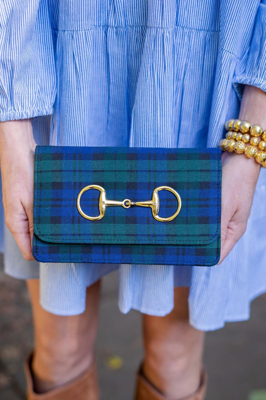 Blue Ruby Plaid Clutch | Lisi Lerch Inc