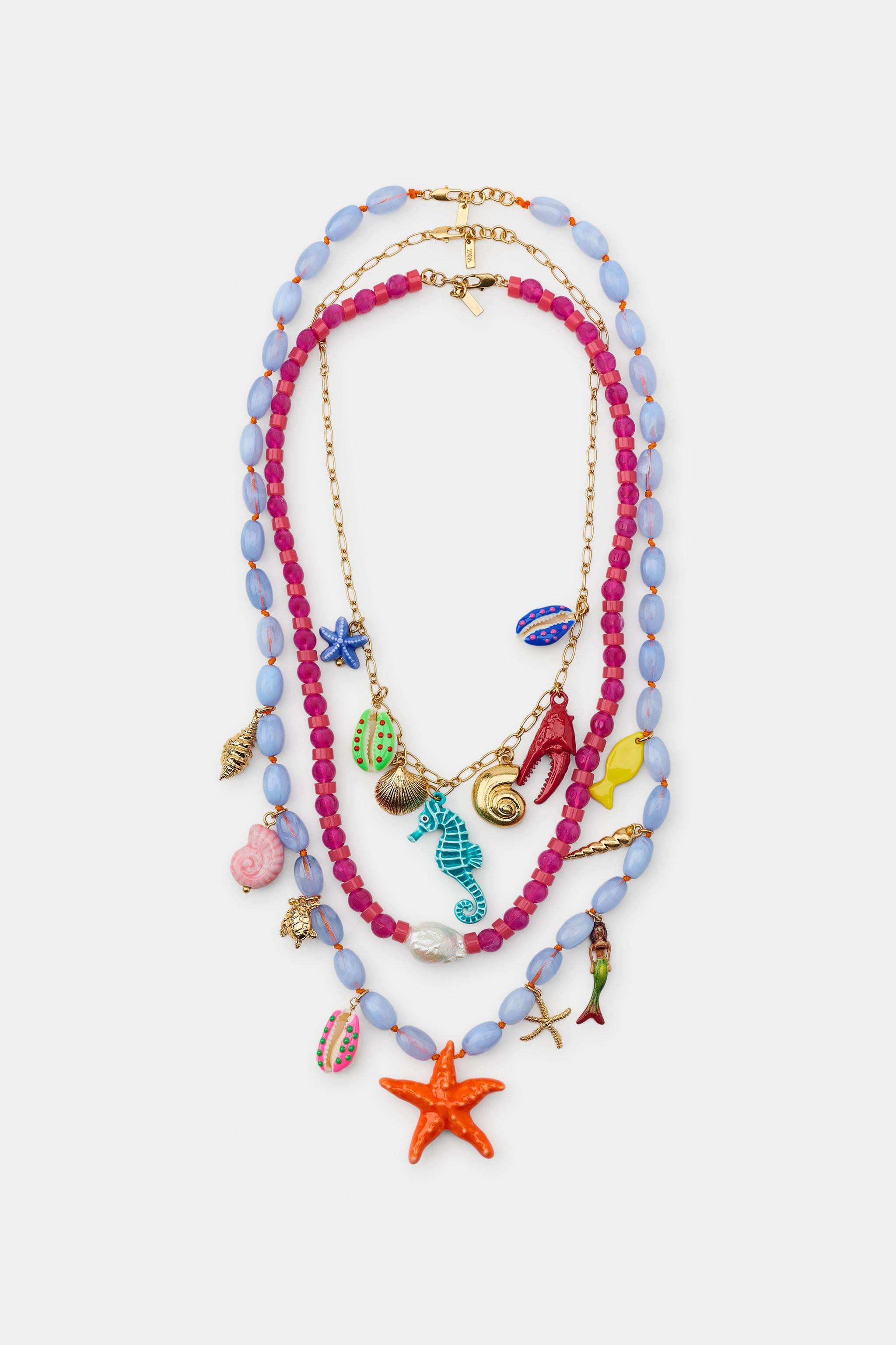 PACK OF 3 MARINE CHARM NECKLACES | Zara US