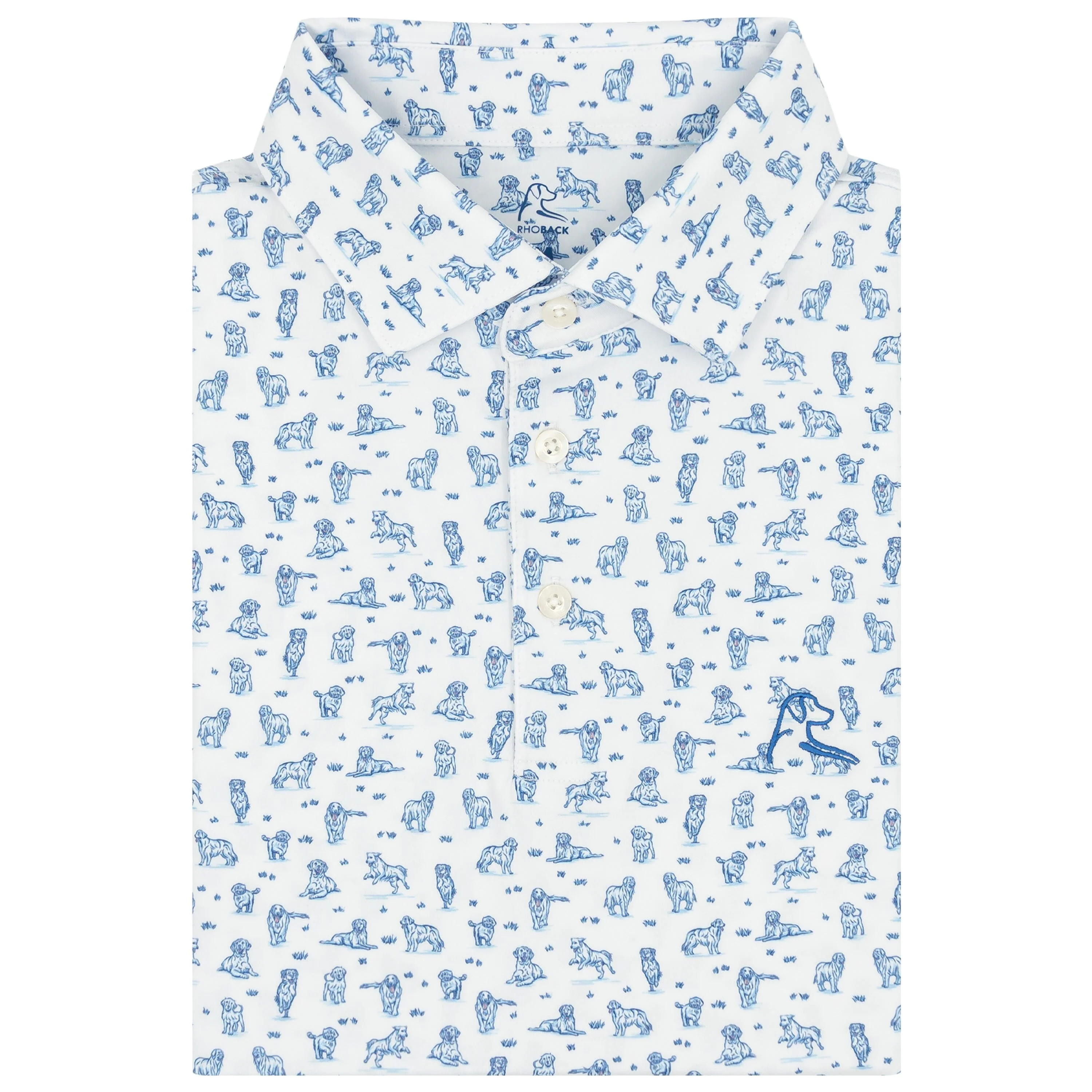The Retriever | Performance Polo | The Retriever - White/Short Stop Blue The Retriever | White / L | RHOBACK