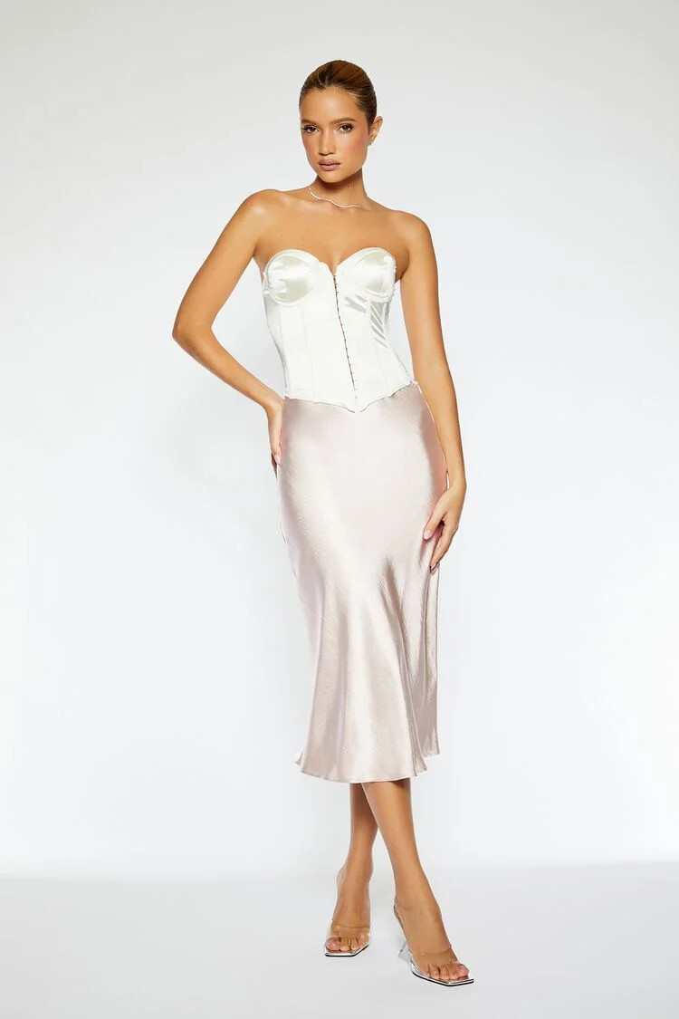 Satin Midi Slip Skirt | Forever 21