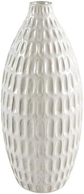 Amazon Brand – Stone & Beam Modern Oval Pattern Decorative Stoneware Vase, 11.1 Inch Height, Of... | Amazon (US)