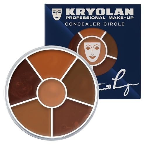 Kryolan Concealer Circle (DARK) - Full Coverage 6-Color Cream Concealer Palette - Color Corrector For Dark Circles - Hides Redness, Blemishes & Spots - Professional Cream Makeup for All Skin Types | Amazon (US)