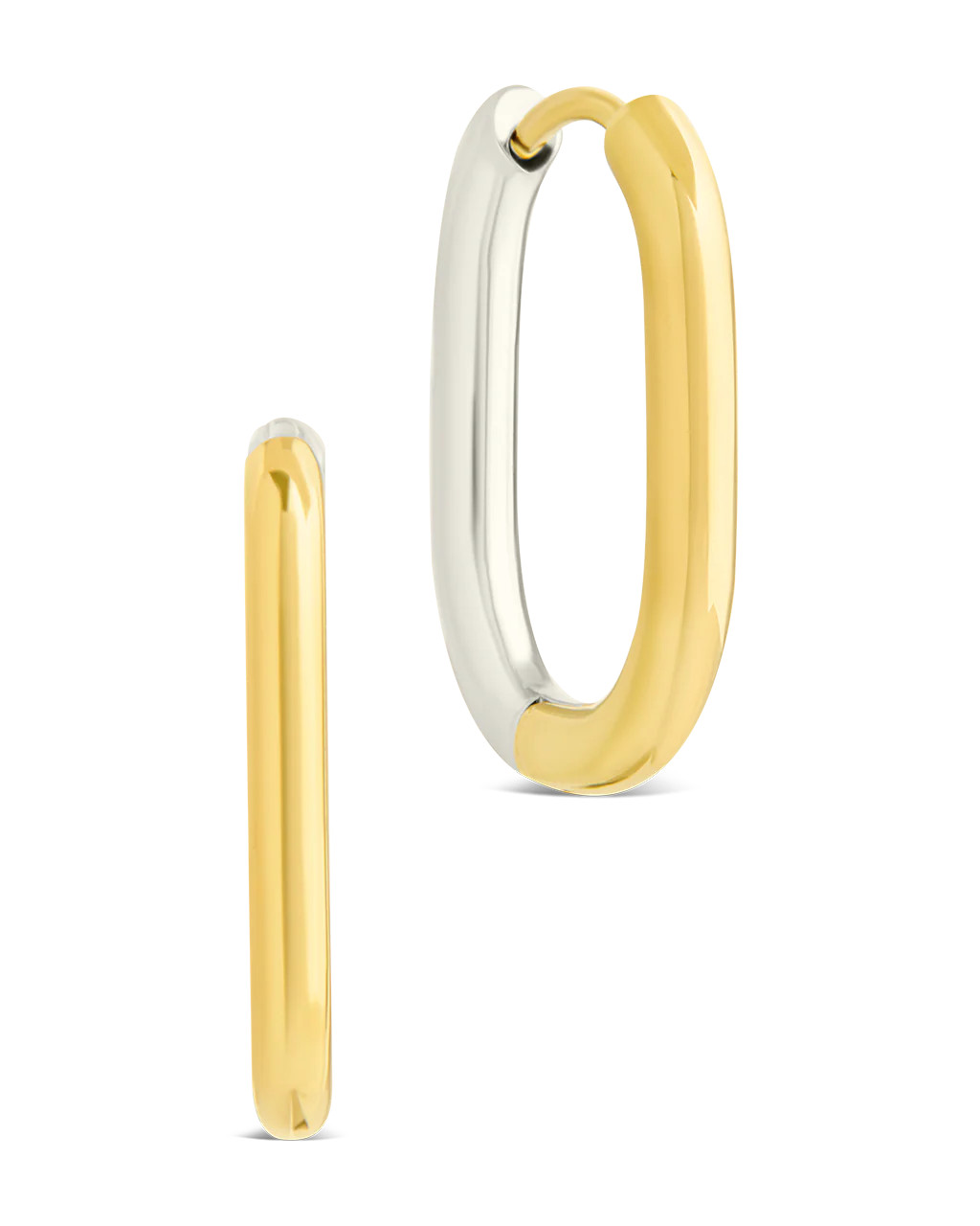 Dafne Dual Tone Oval Hoops | Sterling Forever