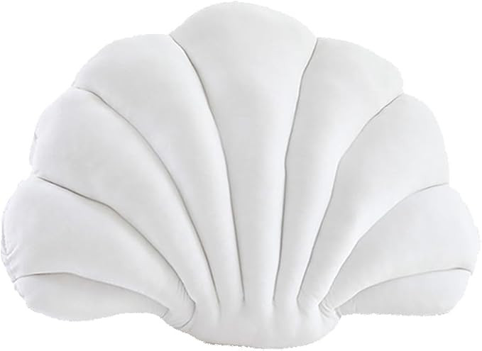 Seashell Pillow Shell Shaped Pillow White Velvet Sea Shell Plush Pillow Sea Ocean Themed Decorati... | Amazon (US)