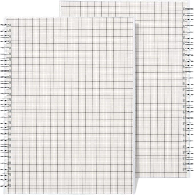 RETTACY Spiral Graphing Notebooks 2 Pack - Large Spiral Journal Graph Notebooks with 7.3"X 10",To... | Amazon (US)