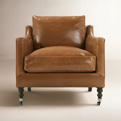 Madeline 33" W Genuine Full Grain Leather Armchair | Wayfair North America