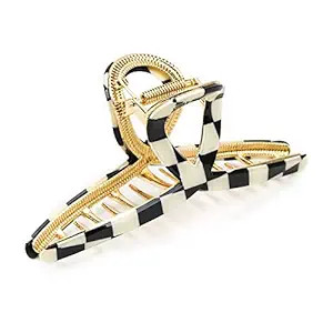 Big Hair Claw Clip Metal Claw Clips for Women Strong Hold Claw for Heavy Hair Checkerboard Acetat... | Amazon (US)