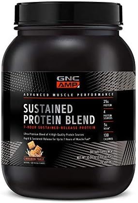 Amazon.com: GNC AMP Sustained Protein Blend - Cinnamon Toast, 28 Servings, High-Quality Protein P... | Amazon (US)