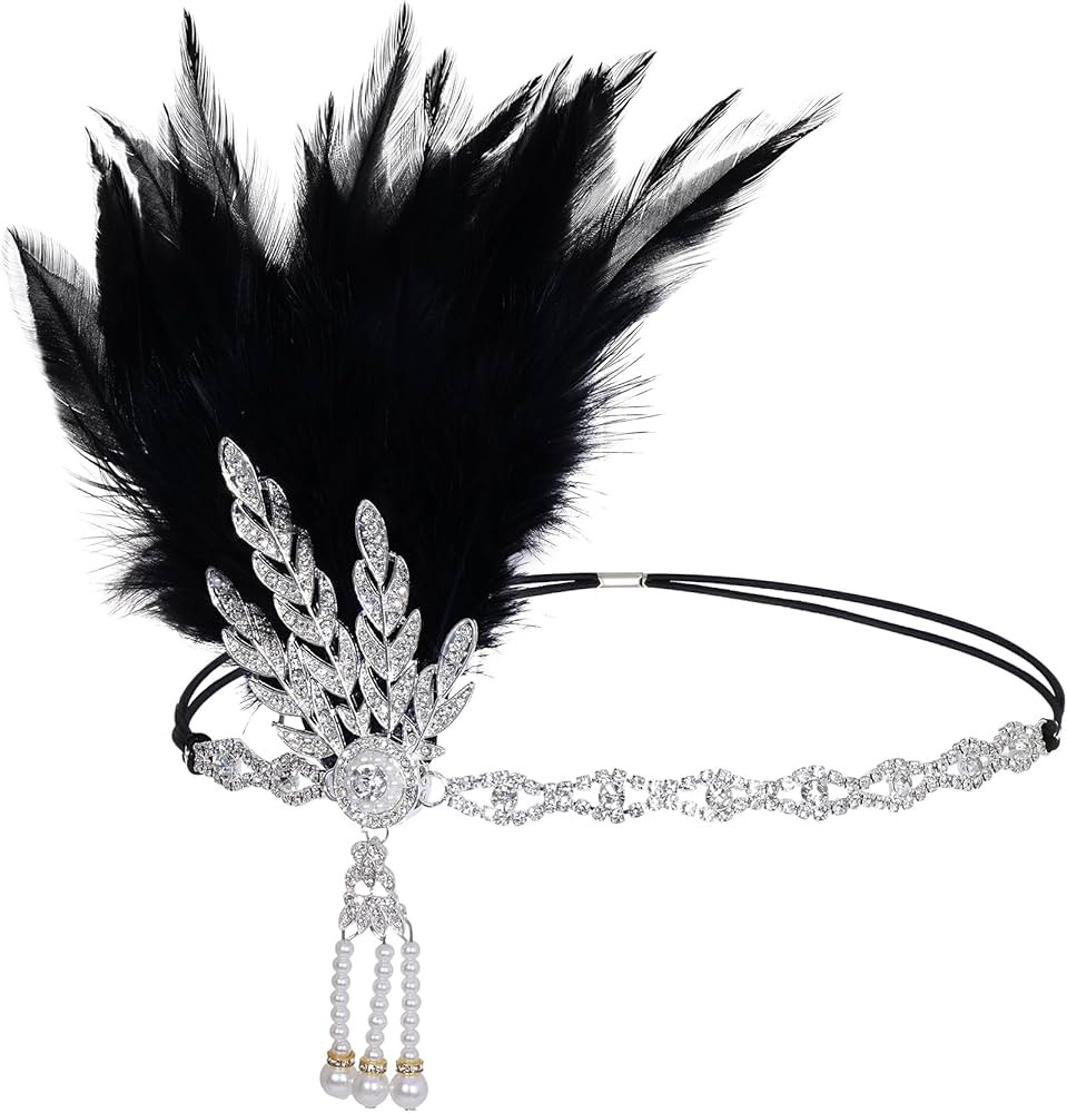 choyaxo Flapper Headband Roaring 20s Headpiece Great Gatsby Headpiece for Women | Amazon (US)