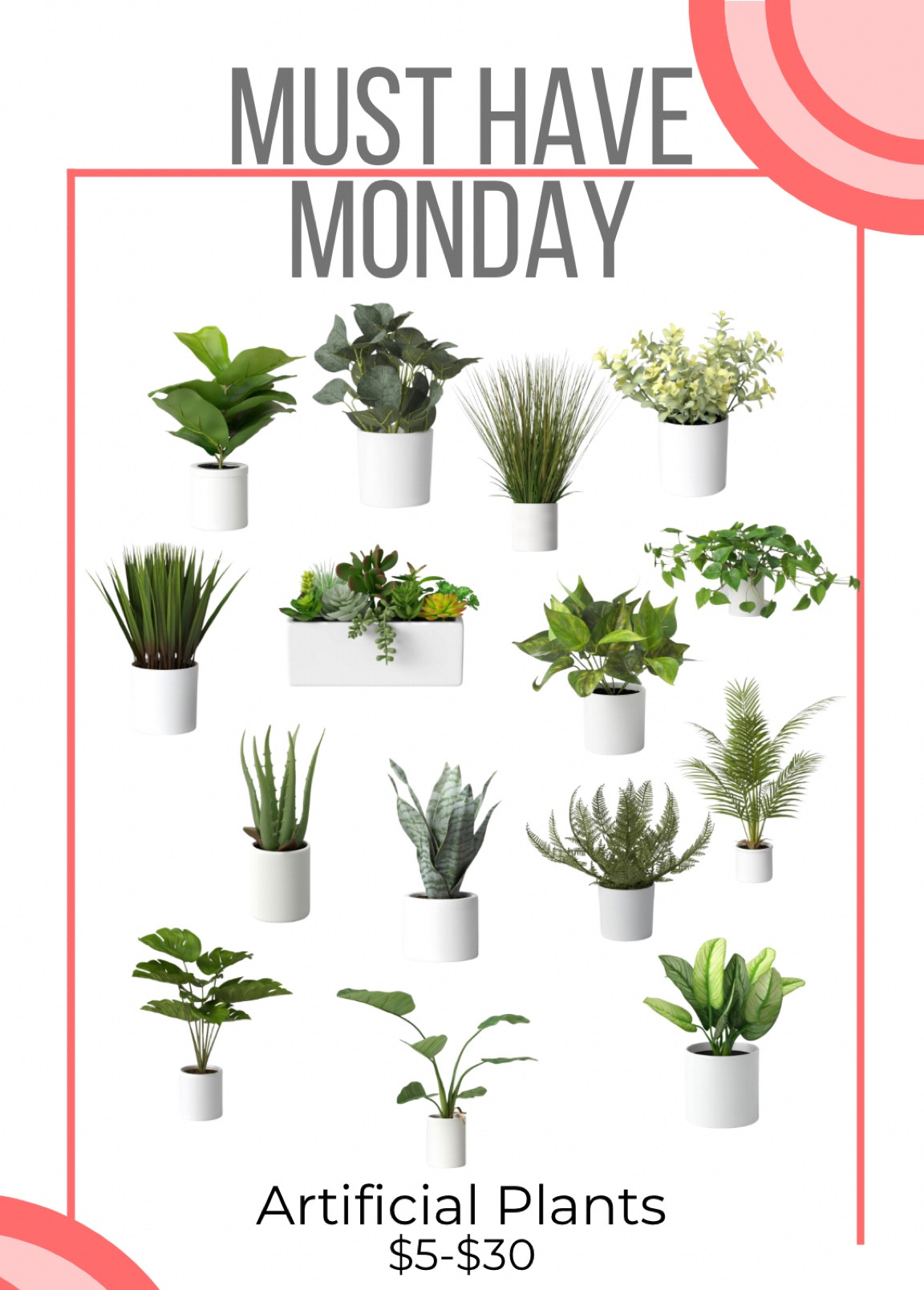 These are all the cutest artificial plants from Target. All between $5 and $30. Most are under $15. PLUS this week they are 20% off if you are a Target Circle member. Don’t worry, it’s free to sign up! Don’t miss out these are Such a cute addition for year long decor!

#Target #TargetCircle #TargetDeal #TargetIsMyFavorite #TargetMom #TargetRun #TargetSale 