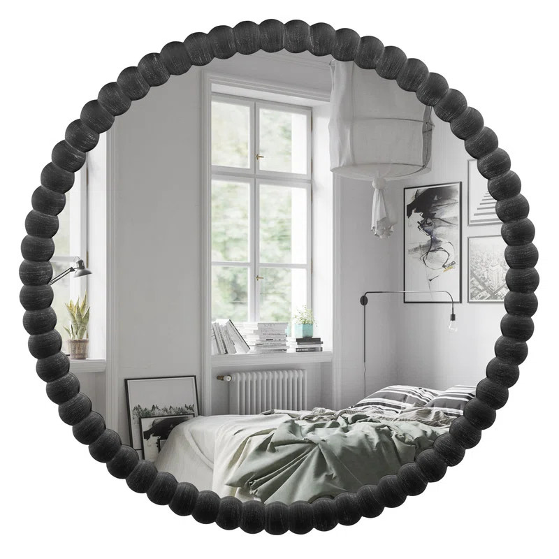 Wildon Home® Ayde Round Solid Wood Bead Accent Mirror Home Decoration & Reviews | Wayfair | Wayfair North America