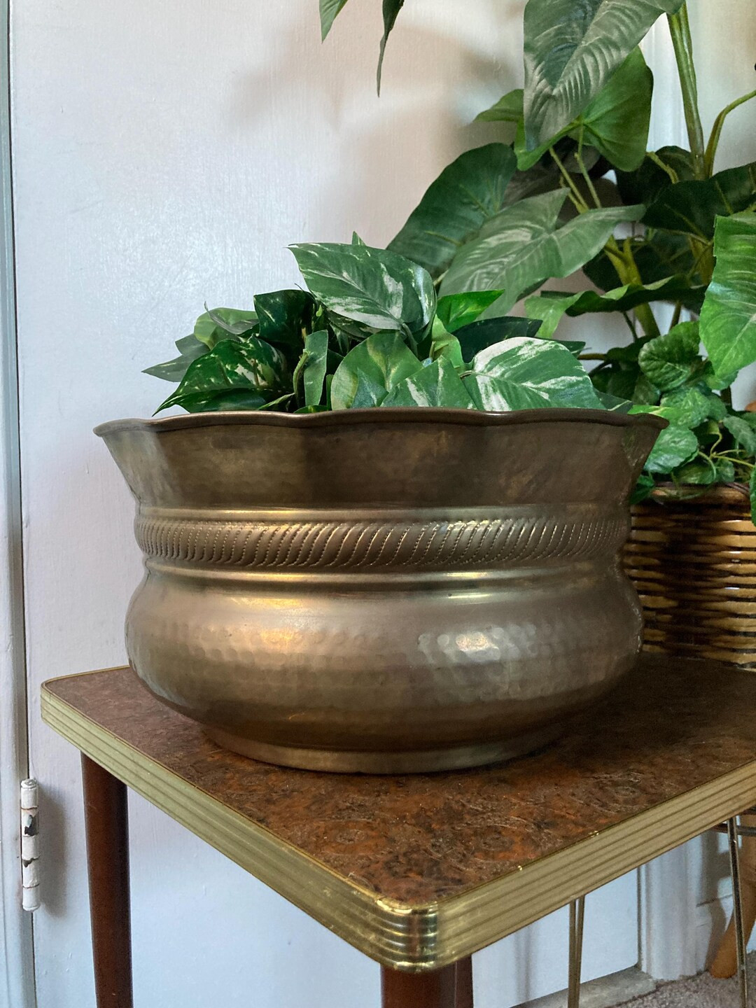 Hammered Brass Planter Pot - Etsy | Etsy (US)