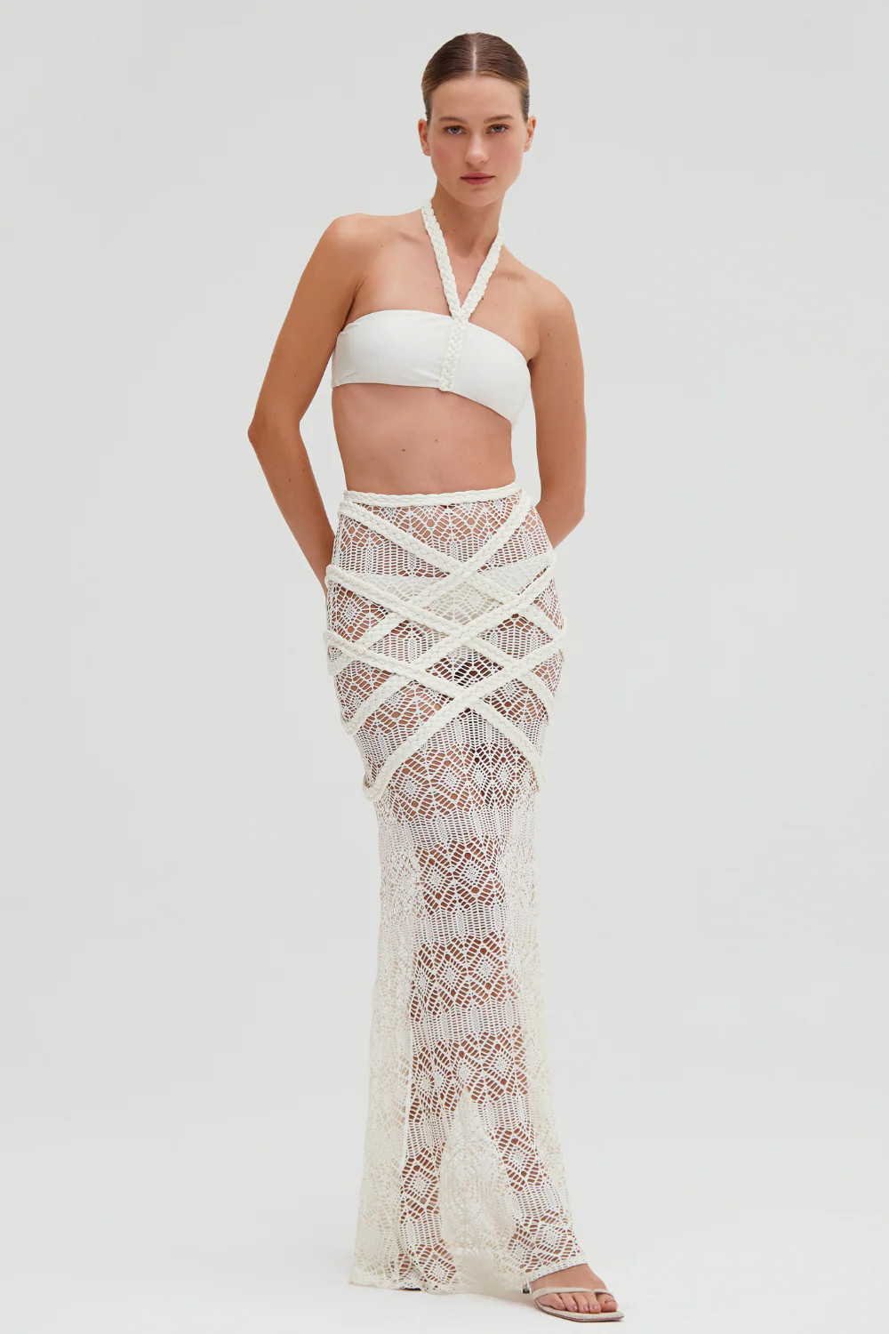 PATBO X CAMILA COELHO PINE LACE BEACH BRAIDED SKIRT | PatBO