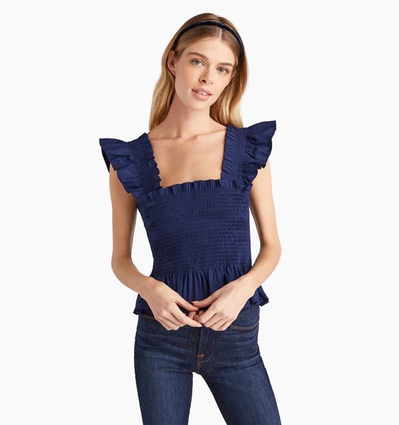 The Paz Top - Navy Poplin | Hill House Home