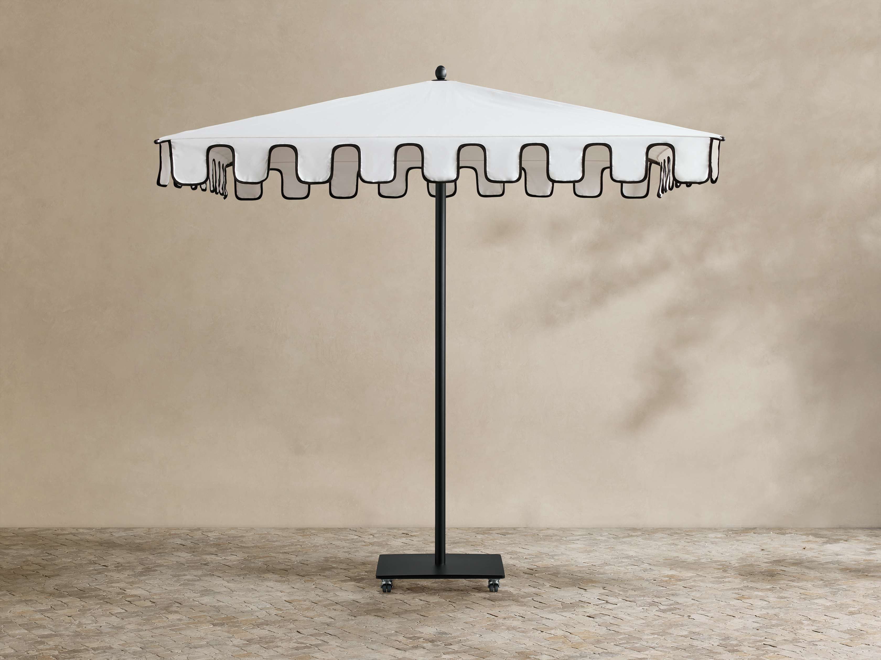 Nata Outdoor Square Scalloped Umbrella | Arhaus | Arhaus