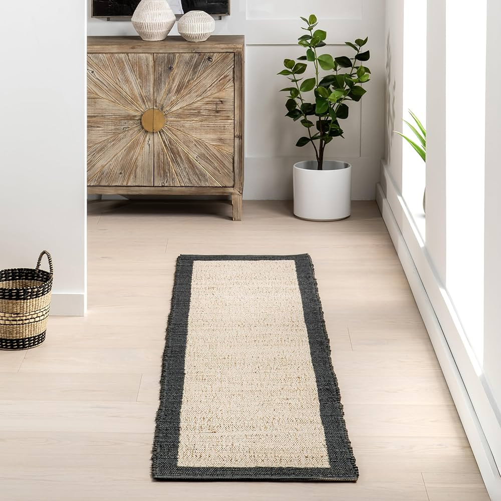nuLOOM Bronwyn Bordered 2x8 Jute Runner Rug for Dining Room Rug Neutral Rug Living Room Rug Entry... | Amazon (US)