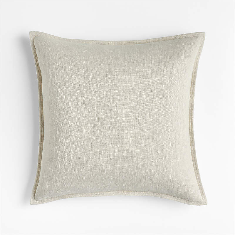 Dark Grey 20" Laundered Linen Pillow Cover | Crate and Barrel | Crate & Barrel