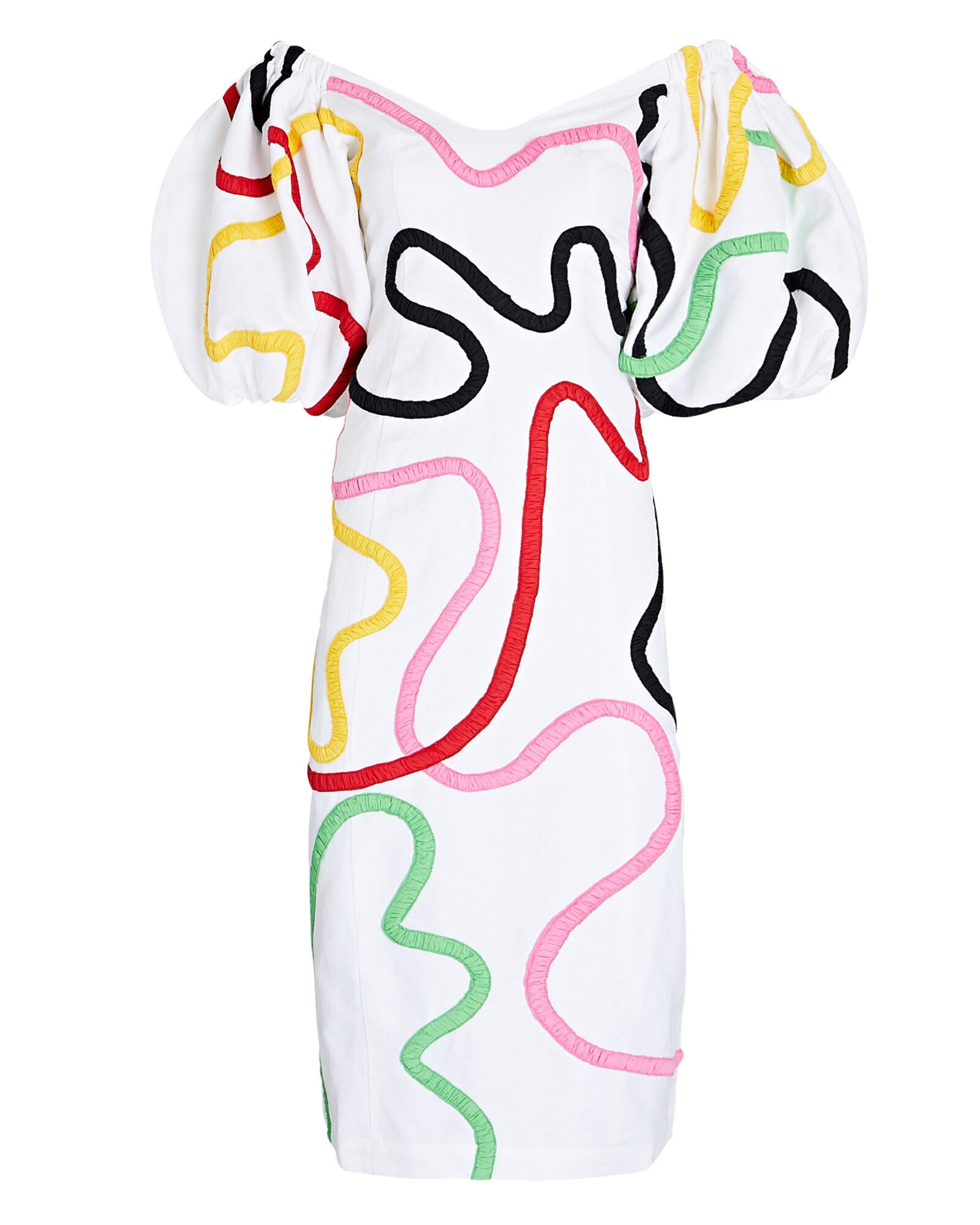 Namari Printed Linen-Cotton Off-The-Shoulder Midi Dress | INTERMIX