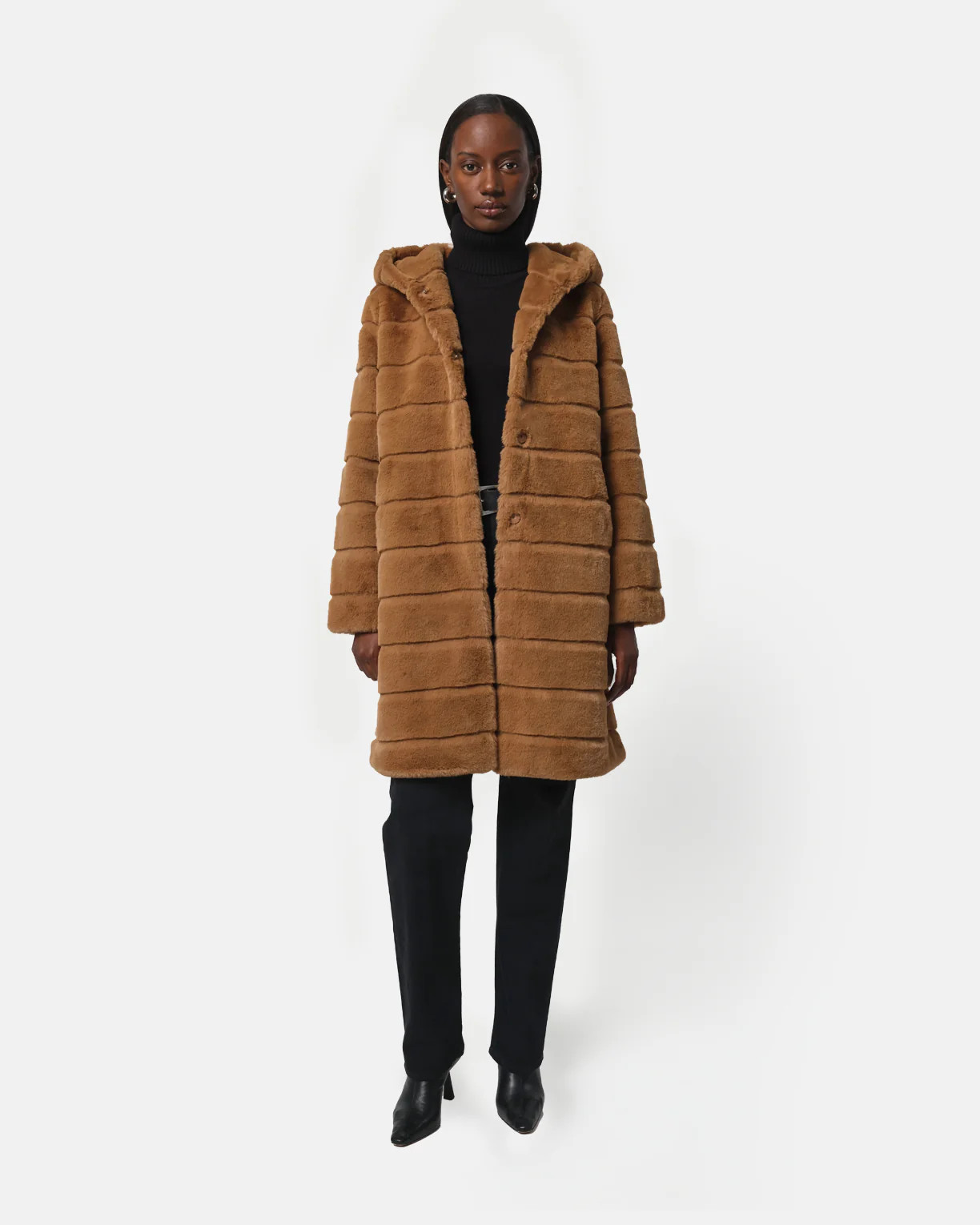 Celina Camel Tiered Long Coat | Apparis