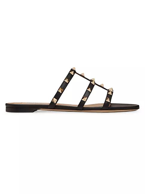 Rockstud Flat Slide Sandals | Saks Fifth Avenue