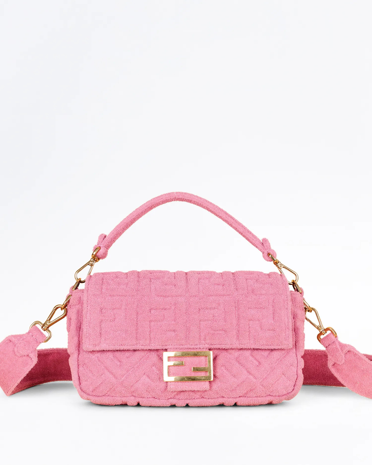 Terrycloth FF Medium Baguette Bag | Vivrelle