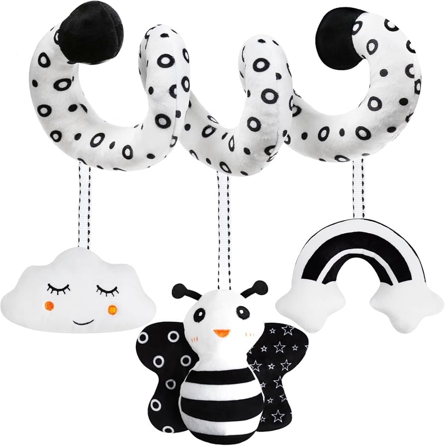 Baby Spiral Hanging Stroller and Car Seat Toys Black and White High Contrast Sensory Toy Newborn ... | Amazon (US)