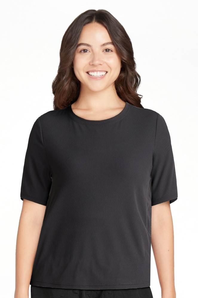 Avia Women's Ribbed Crop Tee with Short Sleeves, Sizes XS-XXXL | Walmart (US)