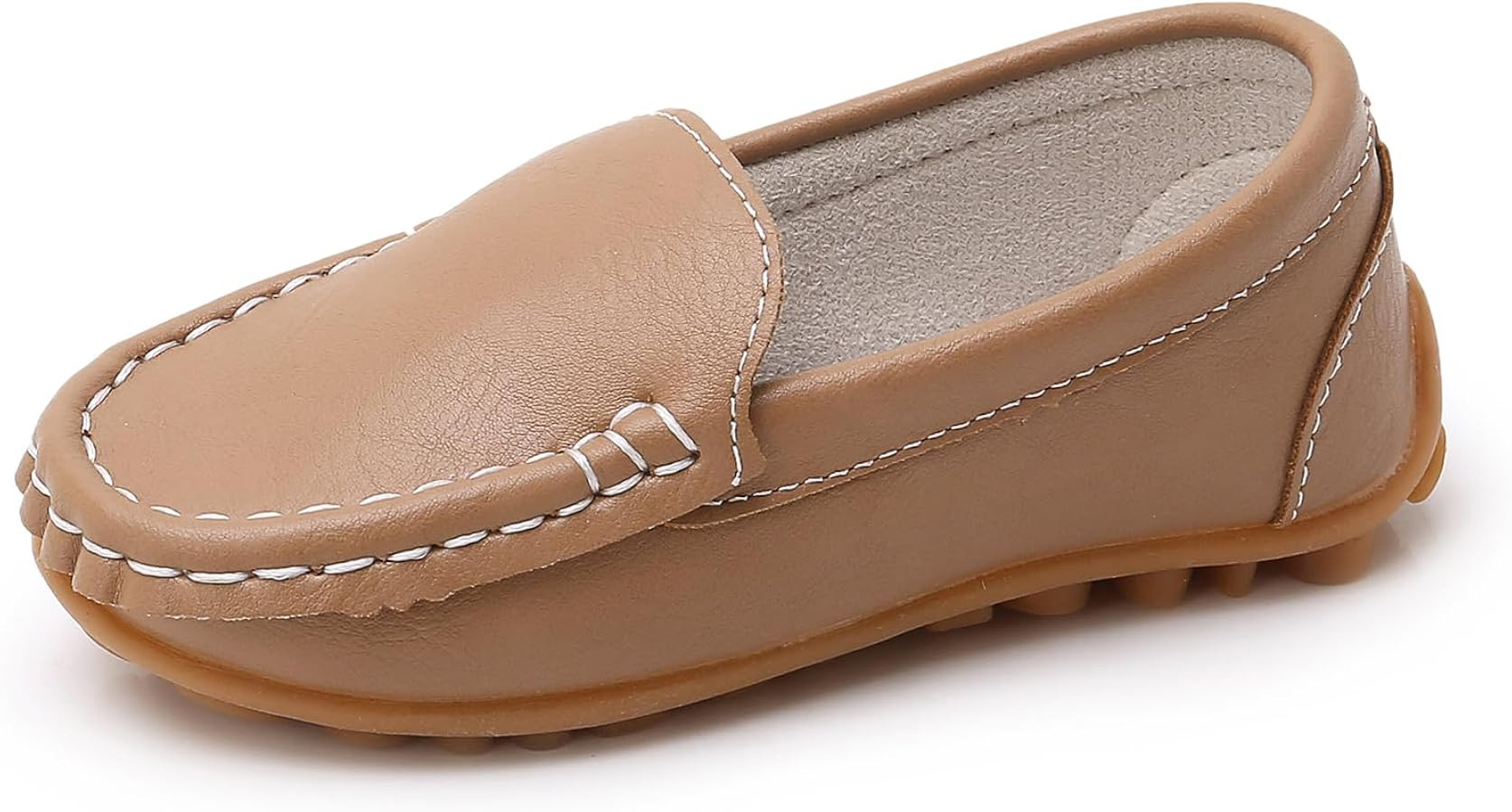 SOFMUO Boys Girls Leather Loafers Slip-On Oxford Flats Boat Dress Schooling Daily Walking Shoes(T... | Amazon (US)